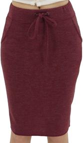 img 3 attached to LuluBerry Stretch Drawstring Marl Black Women's Skirts: Comfort and Style Combined!