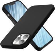 anemat iphone 13 pro max liquid silicone case: shockproof, soft touch, black - 6.7 inch logo