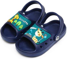 img 4 attached to 🦖 Cute Garden Clogs for Kids: Cartoon Dinosaur Slides for Boys and Girls - Non-Slip Summer Sandals