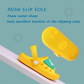 img 2 attached to 🦖 Cute Garden Clogs for Kids: Cartoon Dinosaur Slides for Boys and Girls - Non-Slip Summer Sandals