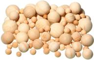 diy craft essential: 88-piece set of unfinished round wooden balls in 5 sizes for jewelry making and art design! logo