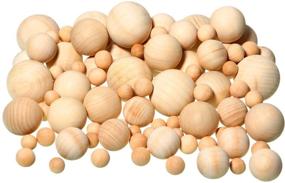 img 4 attached to DIY Craft Essential: 88-Piece Set of Unfinished Round Wooden Balls in 5 Sizes for Jewelry Making and Art Design!