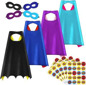 img 4 attached to 🦸 Superhero Capes Masks Dress Stickers Set