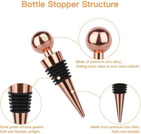 img 2 attached to Rose Gold 3 Pcs Wine & Beverage Bottle Stoppers - Leak Proof Silicone Seal for Freshness, Reusable Corks for Gifting, Parties, Weddings & Bars