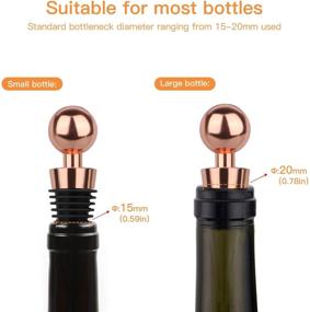 img 1 attached to Rose Gold 3 Pcs Wine & Beverage Bottle Stoppers - Leak Proof Silicone Seal for Freshness, Reusable Corks for Gifting, Parties, Weddings & Bars