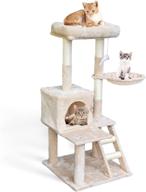 🐱 67i multi-level cat tree condo tower with scratching posts & hammock - 43 inches tall - activity play house furniture for indoor cats and kittens logo