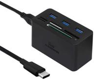 🔌 kingwin usb c hub adapter: thunderbolt 3, high speed sd ms micro m2 cf card reader and usb 3.0 hub for macbook, laptop, desktop type-c logo