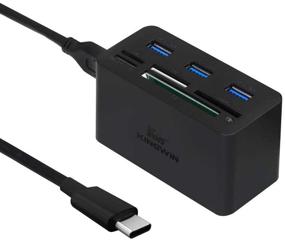 img 4 attached to 🔌 Kingwin USB C Hub Adapter: Thunderbolt 3, High Speed SD MS Micro M2 CF Card Reader and USB 3.0 Hub for MacBook, Laptop, Desktop Type-C