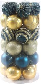 img 3 attached to 🎄 Sattiyrch Christmas Ball Ornaments 30ct: Blue and Golden Shatterproof 2.36" Xmas Decorative Balls Set - Affordable & Durable