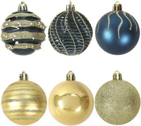 img 1 attached to 🎄 Sattiyrch Christmas Ball Ornaments 30ct: Blue and Golden Shatterproof 2.36" Xmas Decorative Balls Set - Affordable & Durable