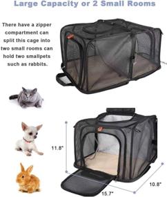 img 2 attached to 🐾 SMONT Collapsible Soft-Sided Pet Crate: Ideal for Medium Cats, Small Dogs, Rabbits, Pet Car Travel Carrier, Indoor & Outdoor Pet House