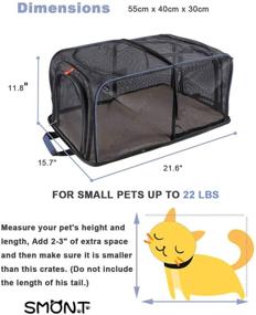 img 3 attached to 🐾 SMONT Collapsible Soft-Sided Pet Crate: Ideal for Medium Cats, Small Dogs, Rabbits, Pet Car Travel Carrier, Indoor & Outdoor Pet House