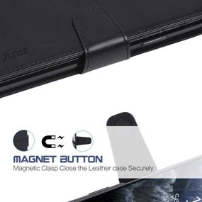 img 1 attached to Arae iPhone 11 Pro Max Case: Wallet Style with Card Holder and Strap - Black