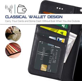 img 2 attached to Arae iPhone 11 Pro Max Case: Wallet Style with Card Holder and Strap - Black