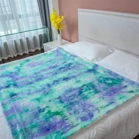 img 1 attached to 🛋️ Ultimate Comfort: Soft Throw Blanket Cozy Fleece Plush Tie Dye Blanket for Bed Couch Sofa Floor