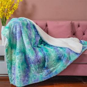 img 3 attached to 🛋️ Ultimate Comfort: Soft Throw Blanket Cozy Fleece Plush Tie Dye Blanket for Bed Couch Sofa Floor