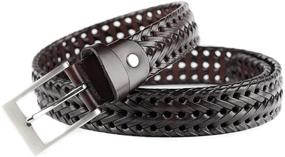 img 1 attached to 🧣 Braided Woven Genuine Leather Men's Accessories Belts by ECHAIN