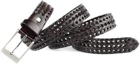 img 3 attached to 🧣 Braided Woven Genuine Leather Men's Accessories Belts by ECHAIN