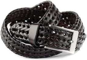 img 4 attached to 🧣 Braided Woven Genuine Leather Men's Accessories Belts by ECHAIN