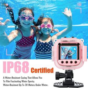 img 3 attached to 📷 Ourlife Kids Waterproof Camera - Kids Camera for 3-12 Year Old Boys Girls, Perfect Christmas Birthday Gift, Underwater Sports Camcorder with 1.77 Inch Screen, 8GB Card Included (Pink)