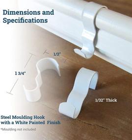 img 3 attached to Efficient White Picture Rail Hangers - 12 Pack - Handy Picture Rail Hooks for Hanging - White Molding Hooks