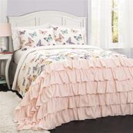 🦋 lush decor flutter butterfly 3-piece set: adorable quilted bedspread for full/queen beds logo