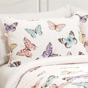 img 3 attached to 🦋 Lush Decor Flutter Butterfly 3-Piece Set: Adorable Quilted Bedspread for Full/Queen Beds