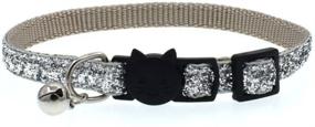 img 2 attached to 🐱 Stylish and Safe: Adjustable Breakaway Bling Cat Collar with Bells