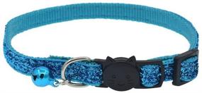 img 1 attached to 🐱 Stylish and Safe: Adjustable Breakaway Bling Cat Collar with Bells