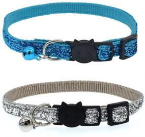 img 3 attached to 🐱 Stylish and Safe: Adjustable Breakaway Bling Cat Collar with Bells