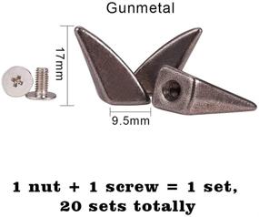 img 3 attached to 🦈 PH PandaHall 20 Sets Gunmetal Shark Fin Shape Spike Cone Studs Screw Rivet: Stylish Metal Rivet Spikes for Bag Hat Shoe Leather Choker DIY Craft Accessory