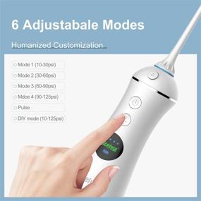 img 1 attached to 💦 Nicefeel Portable Water Flosser - Cordless Rechargeable Dental Cleaner Irrigator, featuring Gravity Ball, LCD Display, 300ml Tank, 6 Modes, 4 Jet Tips, IPX7 Water Proof - Ideal for Travel, Home Use, and Braces