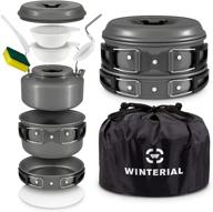 🏕️ winterial camping cookware and pot set: 10-piece kit for outdoor adventures! логотип