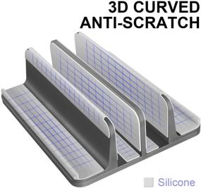img 1 attached to 💻 Вертикальная подставка для ноутбука ULBRE [версия 2021] - двойное регулируемое крепление для 4 слотов MacBook для MacBook Surface Dell Samsung HP Chromebook - серый