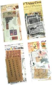 img 4 attached to 📬 Washi Sticker Set - Vintage Stationery Sticker Pack (240 Pieces), Postmark Stamp Newspaper Flower Letter DIY Decorative Labels for Scrapbooking Album Art Projects, Cards, Planners, Journals, Crafts