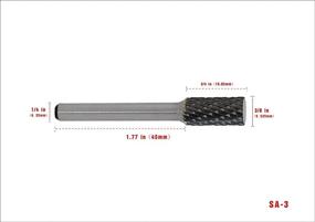 img 1 attached to 🛠️ YUFUTOL SA-3 Tungsten Carbide Burr Cylinder Shape Double Cut Rotary Burr File with 3/8” Cutter Diameter and 3/4” Cutter Length, 1/4’’ Shank Diameter, 1 Piece