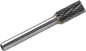 img 3 attached to 🛠️ YUFUTOL SA-3 Tungsten Carbide Burr Cylinder Shape Double Cut Rotary Burr File with 3/8” Cutter Diameter and 3/4” Cutter Length, 1/4’’ Shank Diameter, 1 Piece