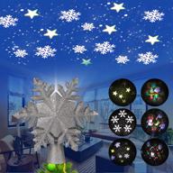 ❄️ shiny silver snowflake projector: the perfect christmas tree topper for xmas holiday party décor logo