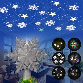 img 4 attached to ❄️ Shiny Silver Snowflake Projector: The Perfect Christmas Tree Topper for Xmas Holiday Party Décor