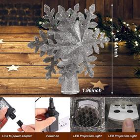 img 1 attached to ❄️ Shiny Silver Snowflake Projector: The Perfect Christmas Tree Topper for Xmas Holiday Party Décor
