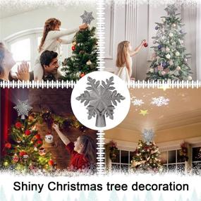 img 2 attached to ❄️ Shiny Silver Snowflake Projector: The Perfect Christmas Tree Topper for Xmas Holiday Party Décor