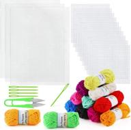 🧵 pllieay 33 pieces mesh plastic canvas craft kit: clear plastic canvas, 12 color acrylic yarn, and embroidery tools for perfect embroidery projects logo