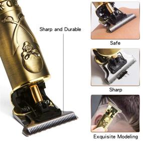 img 2 attached to 💀 Xnuoyo USB Rechargeable Cordless Close Cutting T-Blade Trimmer (Skull) - Electric Hair Clipper for Grooming