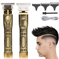 💀 xnuoyo usb rechargeable cordless close cutting t-blade trimmer (skull) - electric hair clipper for grooming logo