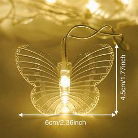 img 2 attached to Butterfly Curtain Lights 60 LED 2.5M/8.2FT USB Powered 8 Modes Remote Window Curtain Lights – Warm White for Bedroom Christmas Party Decoration