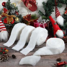 img 3 attached to 🎄 Christmas White Faux Fur Ribbon Trim - 4 Rolls, 16 Yards, 2 Inch Wide | Perfect for Holiday Crafts, Tree Decorations, Garland, Wreaths, Clothing, & Party Embellishments