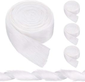 img 4 attached to 🎄 Christmas White Faux Fur Ribbon Trim - 4 Rolls, 16 Yards, 2 Inch Wide | Perfect for Holiday Crafts, Tree Decorations, Garland, Wreaths, Clothing, & Party Embellishments