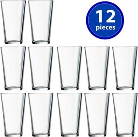 img 1 attached to Set of 12 Beer Glasses - 16 OZ Drinking Glasses Pack, Pint Glasses Tumblers, Water Glasses Cup Sets for Home and Kitchen, Glass Cups Design