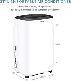 img 3 attached to 🌬️ Airo Comfort Portable Air Conditioner 12,000BTU – 8,000 SACC: Cooling & Heating for 450 Sq. Ft, Quiet AC with LED Display, Dehumidifier Mode - Remote Control Included