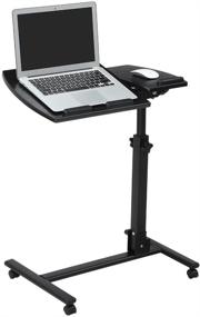 img 4 attached to 📚 LANGRIA Laptop Rolling Cart Table: Height Adjustable Mobile Laptop Stand Desk - A Versatile Workstation for Ultimate Mobility and Comfort